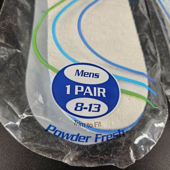 Men Shoe Boot Insole 8-13 Kiwi Refresher Moisture Wicking Dry Powder Fresh 2 Set - Picture 5 of 8